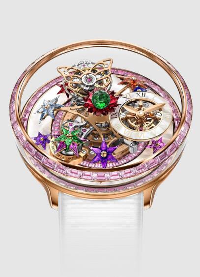 Review Jacob & Co fleurs de jardin ROSE GOLD AND PINK SAPPHIRES AF321.40.BA.AF.A Replica watch - Click Image to Close